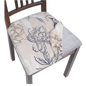 Floral Chair Cover with Gray Accent